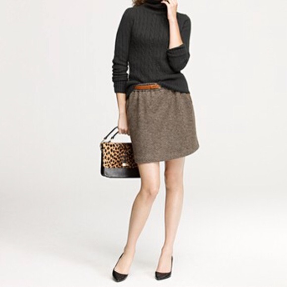 \J. Crew\• Leather-Tipped Bell Skirt - Picture 2 of 13